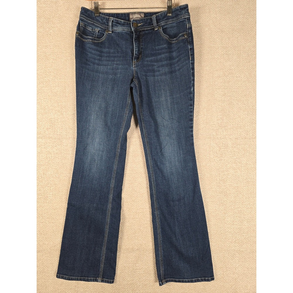 Chicos So Slimming Bootcut Jeans Dark Wash Blue Stretch Denim Size 0.5 Regular